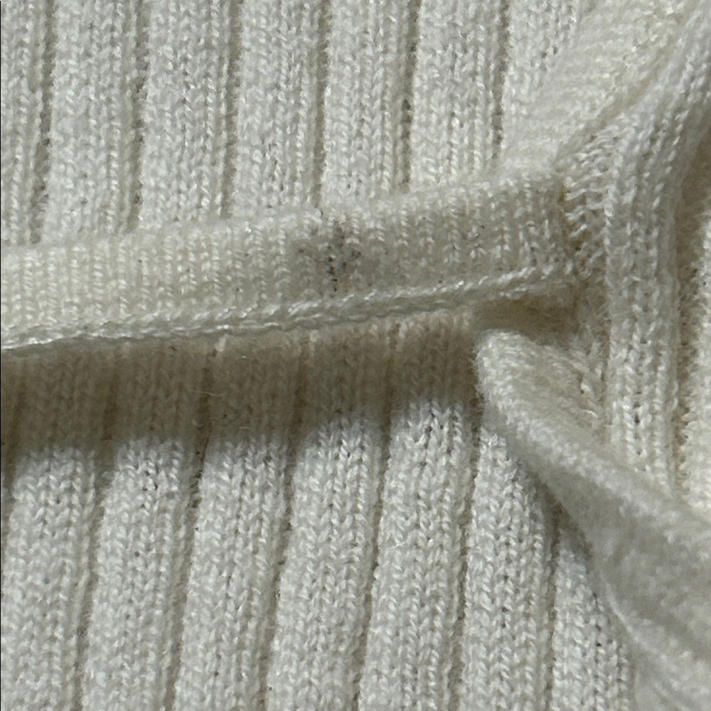Everlane Cream Double Tie-Front Ribbed Cardigan Size XL Wool Cotton - Picture 7 of 7